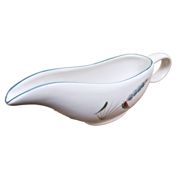 Vintage Denby Stoneware Greenwheat Pattern Gravy Boat W/ Loop Handle - England - Picture 3 of 6